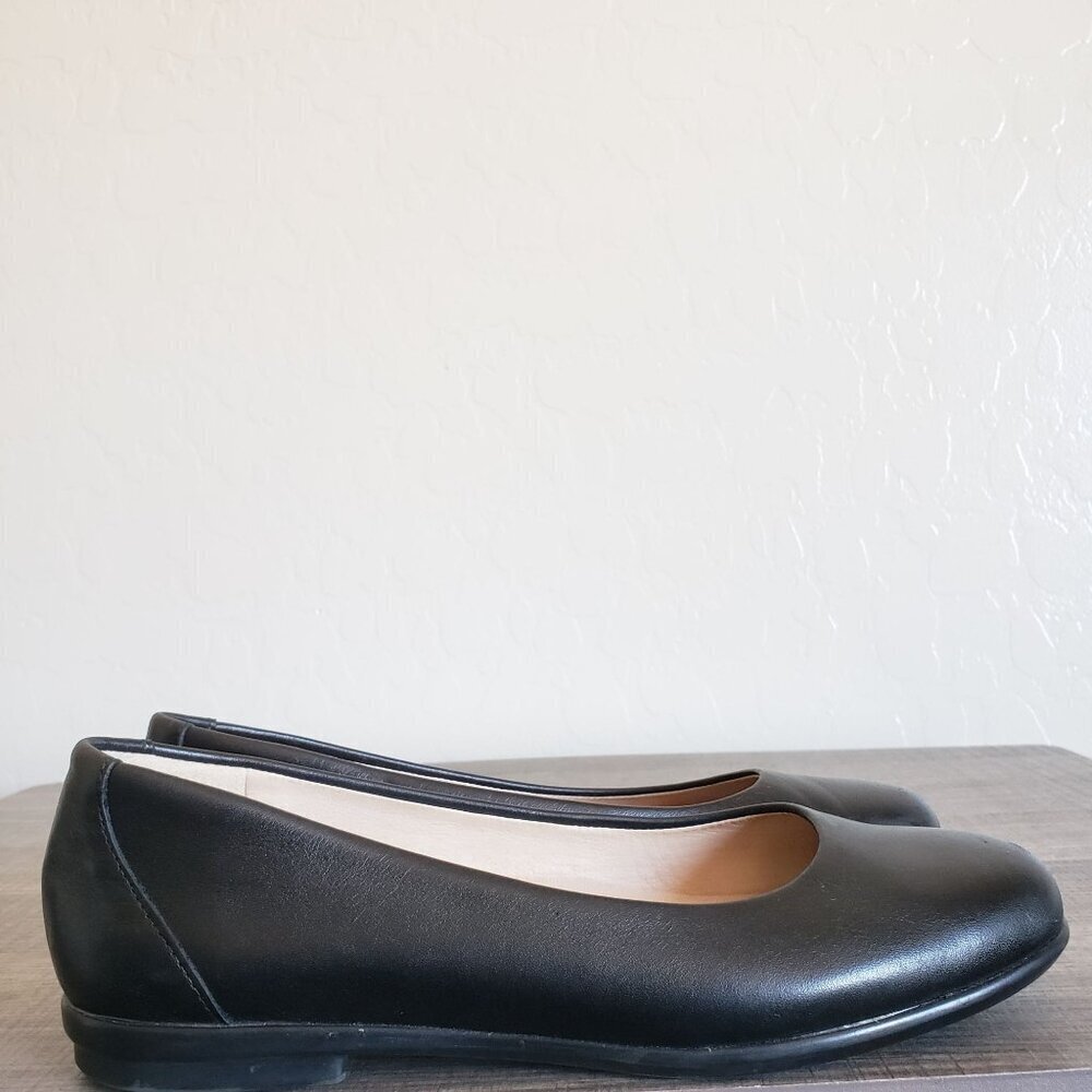 SAS Scenic Slip-On Leather Ballet Flats Shoes Black Size Womens 7.5 Slim Comfort